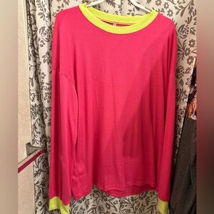 New without tags. Pink and Yellow Long Sleeve Top